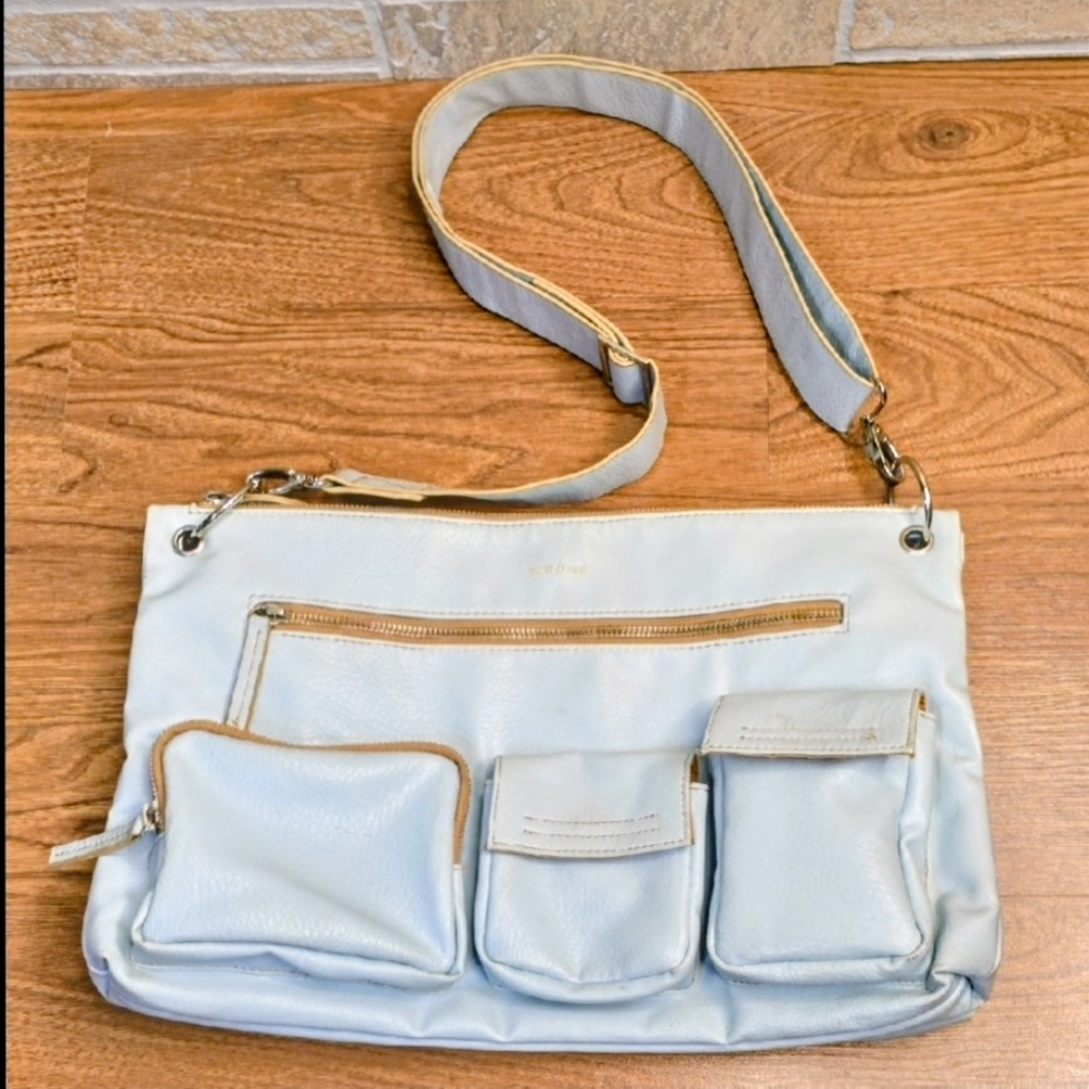 MATT & NAT LIGHT BLUE Messenger Travel Bag Cross Body